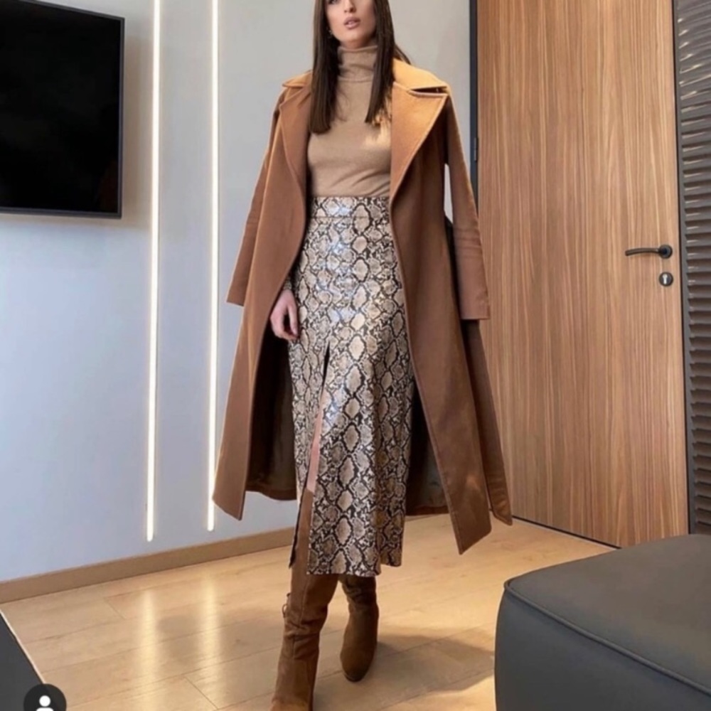 Zara snakeprint midi skirt